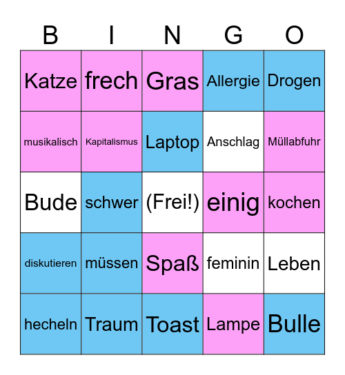 etwas schwieriger Bingo Card