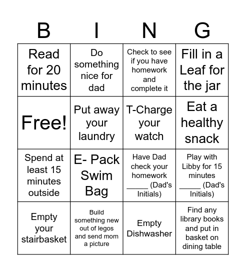 Fun Friday BING-OOOOH! Bingo Card