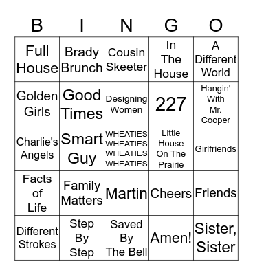 Champion Style Bingo Card