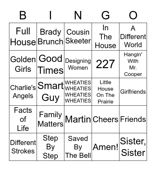 Champion Style Bingo Card