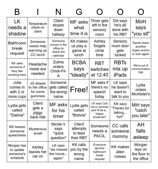 Virtus Bingooo Bingo Card