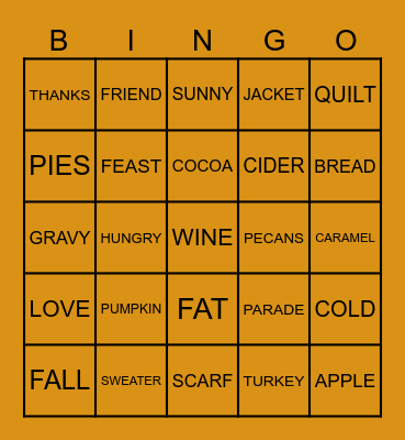 🥳 Word Bingo 🥳 Bingo Card