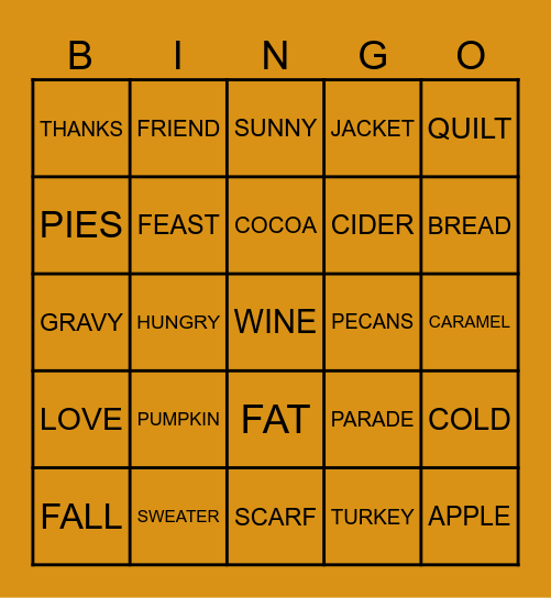 🥳 Word Bingo 🥳 Bingo Card