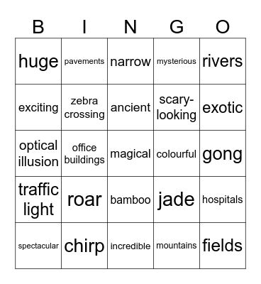 Unit 3 Bingo Card