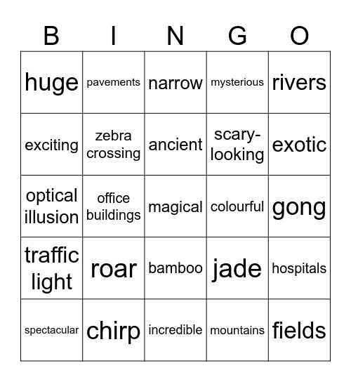 Unit 3 Bingo Card