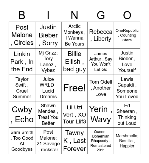 Return of the Rez Singo! Bingo Card