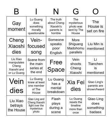 Bridon Arc Bingo Card