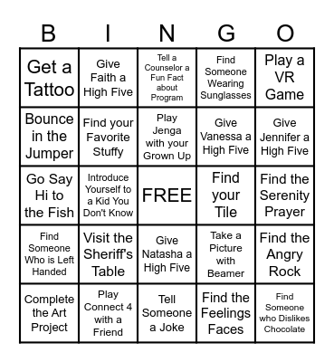 Beamer Scavenger Hunt Bingo Card