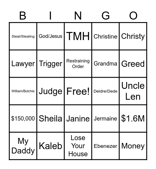 Kerri Bingo Card
