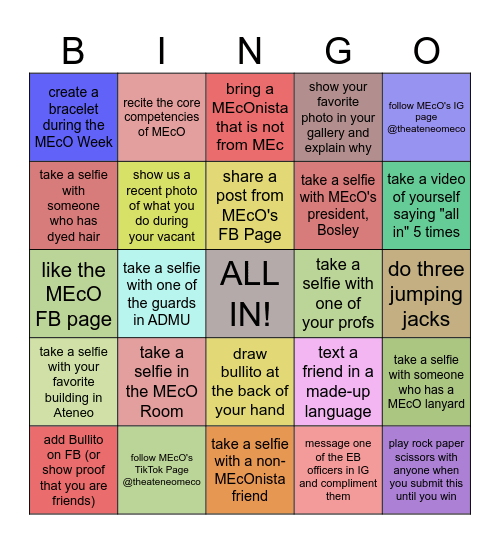 MEcO Week Human Bingo Card