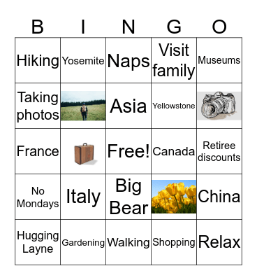 Helen's Retirement Bingo! Bingo Card