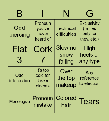It’s that there they them bingo Card