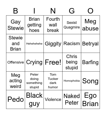 Family Bingo Card