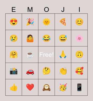 Emoji Bingo Card