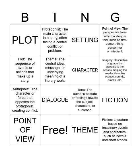 LITERARY BINGO Card