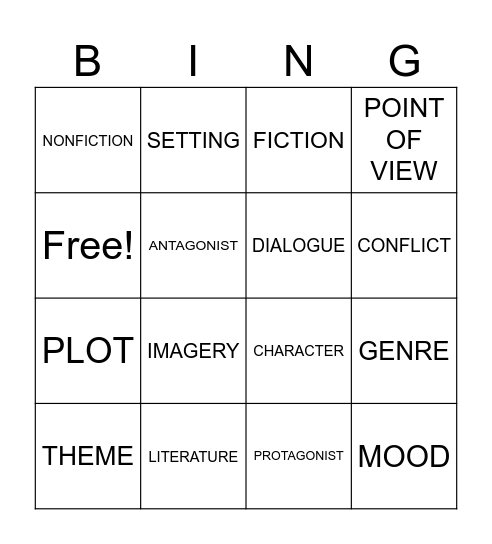 LITERARY BINGO Card