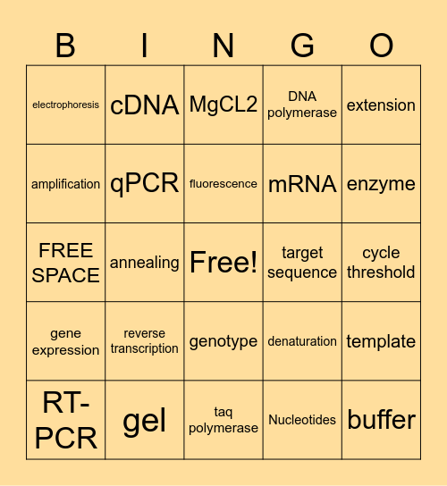 Gene-ius Bingo Card