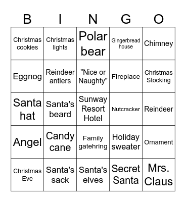 CHRISTMAS BINGO Card