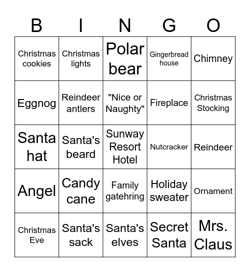 CHRISTMAS BINGO Card