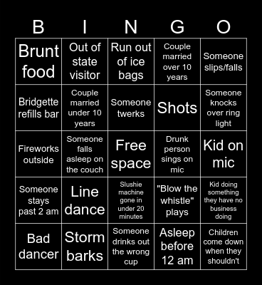 New years bringo Bingo Card