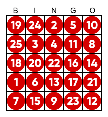 LOS NUMEROS Bingo Card