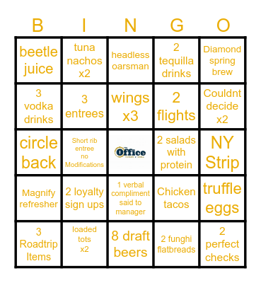 Bingo Office Addition Bingo Card