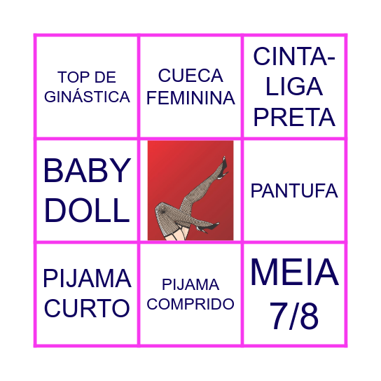 Chá de Lingerie Bingo Card