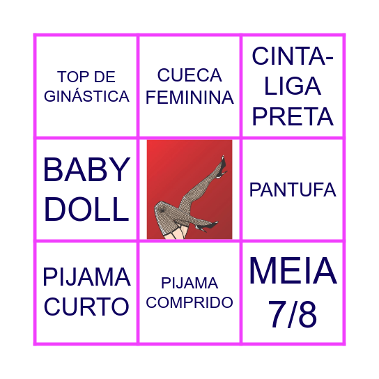 Chá de Lingerie Bingo Card