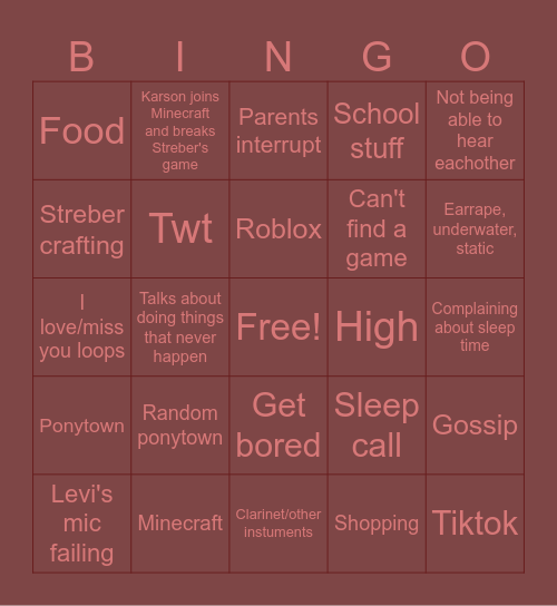 VC Bingo Card