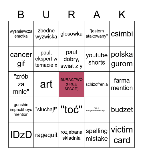 Paul Bingo Card