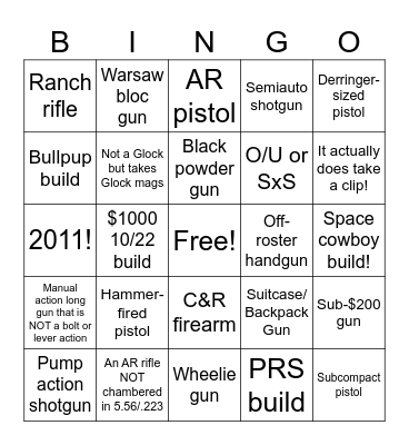 CA Guns Bingo Card