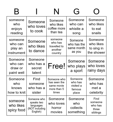 G11 UFS BINGO! Bingo Card