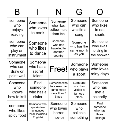 G11 UFS BINGO! Bingo Card