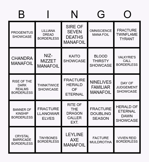 FOUNDATIONS BINGO Card