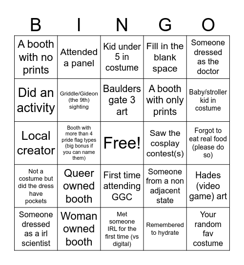 Geek girl con 2024 Bingo Card