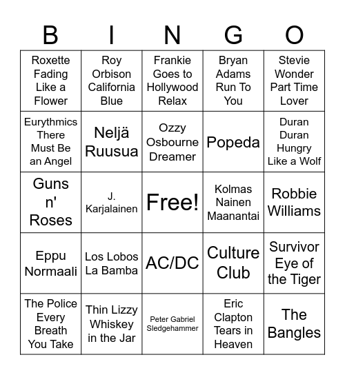 Radio 957 Bingo Card