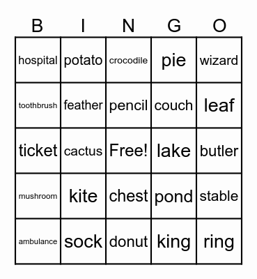 Reading Adventure Bingo Card