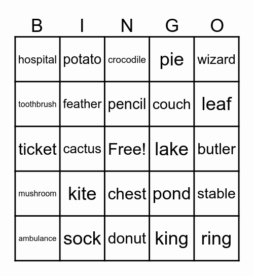 Reading Adventure Bingo Card