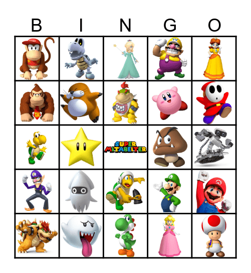 Das ultimative Super-Mario-Bingo Card