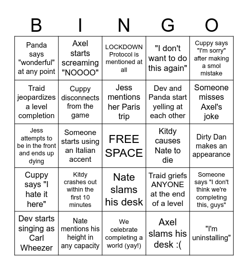 Pico Park 2 Bingo (Part 2) Bingo Card