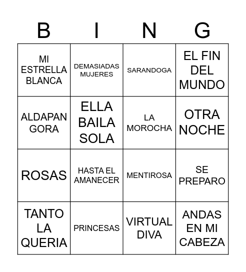 OCUPADAS 24/7 Bingo Card