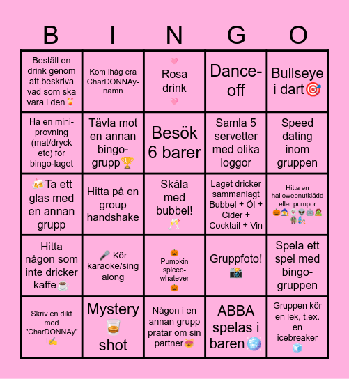 🍂CharDONNAy-bingo🍂 Bingo Card