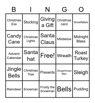 Christmas Bingo Card