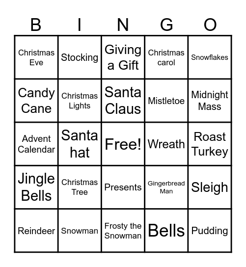 Christmas Bingo Card