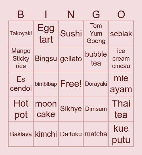 czaesua Bingo Card