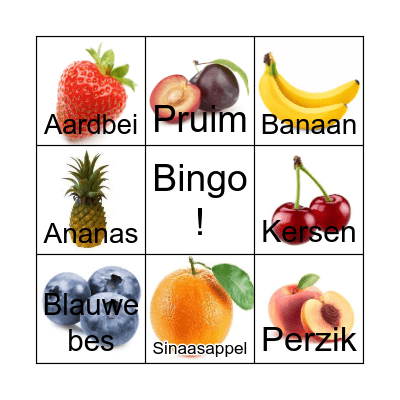 Fruit Bingo Card