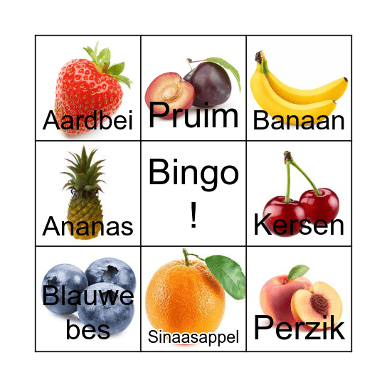 Fruit Bingo Card