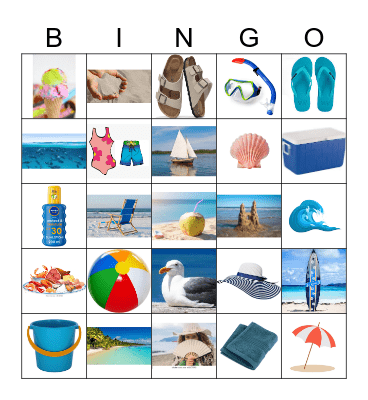 Things At the Beach Bingo Card