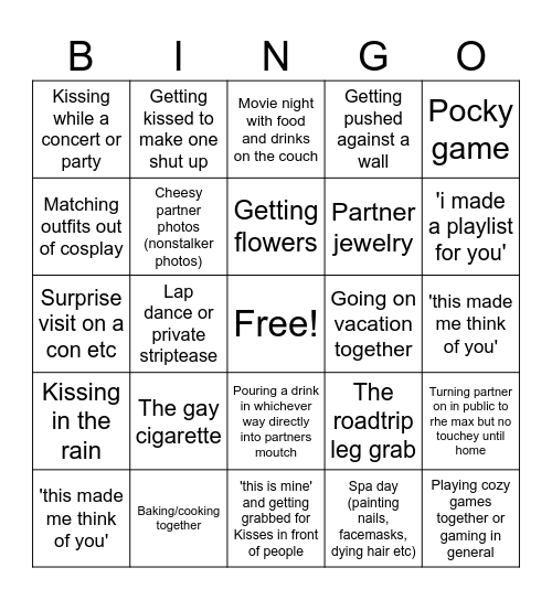 Extremely specific partner things Bingo Card