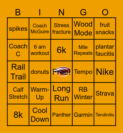 XC Bingo Card